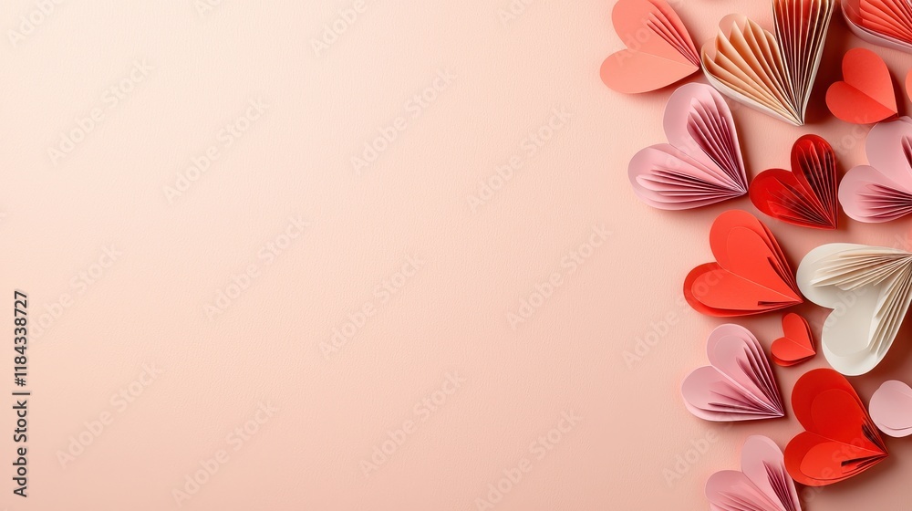 Obraz premium Paper Hearts Decoration on Soft Background