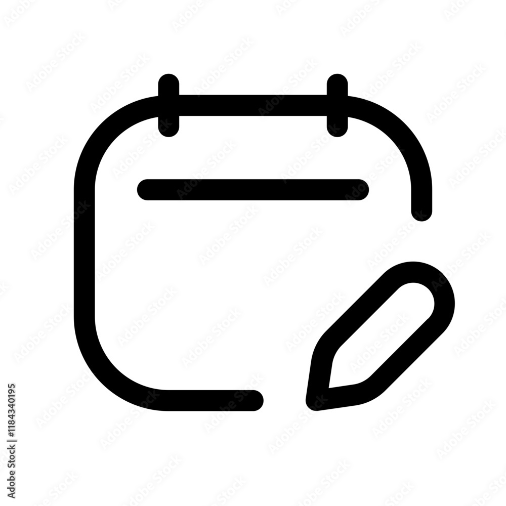 edit schedule icon with line style, perfect for user interface projects edit schedule icon with line style, perfect for user interface projects