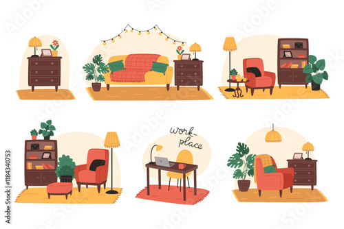 Cozy Room Interiors with Warm and Inviting Designs