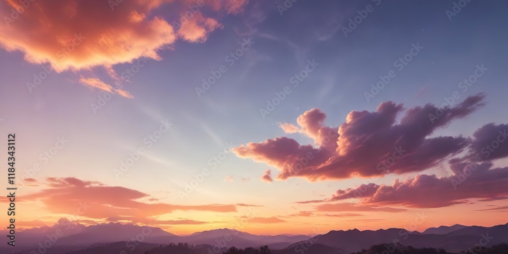 Gradient background with shimmering iridescent colors and wispy clouds at sunset, glowing, hazy, wispy Gradient background with shimmering iridescent colors and wispy clouds at sunset, glowing, hazy, wispy