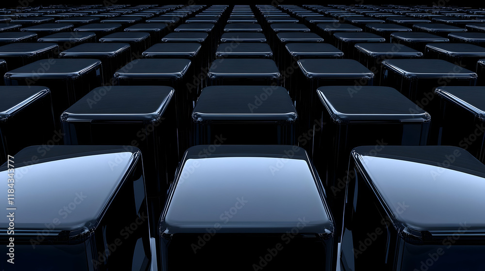 Obraz premium Dark Blue 3D Cube Array Background Illustration