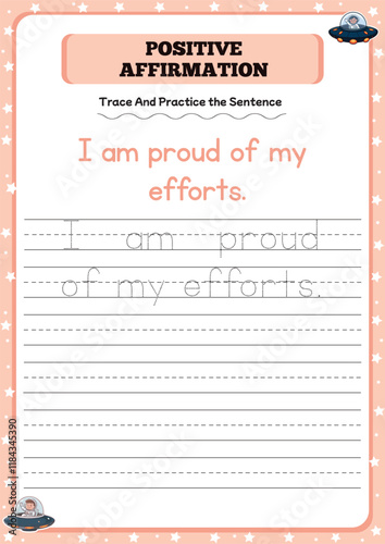 Positive affirmation activity worksheets for toddlers 
