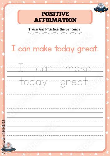 Positive affirmation activity worksheets for toddlers 