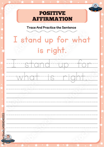Positive affirmation activity worksheets for toddlers 