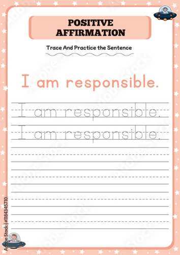 Positive affirmation activity worksheets for toddlers 