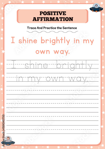 Positive affirmation activity worksheets for toddlers 