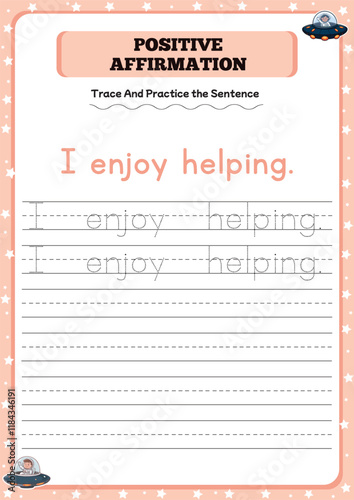 Positive affirmation activity worksheets for toddlers 