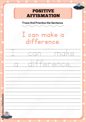 Positive affirmation activity worksheets for toddlers 