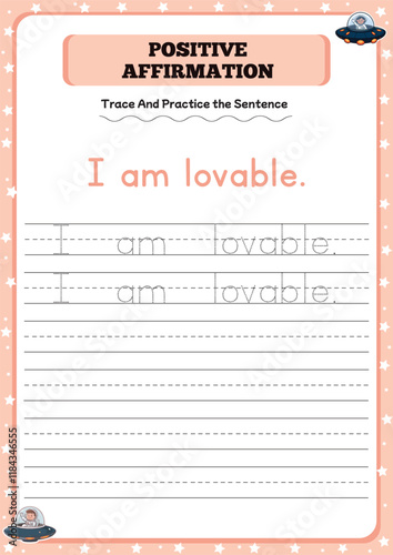 Positive affirmation activity worksheets for toddlers 