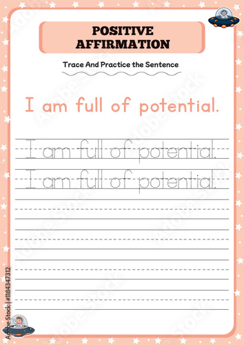 Positive affirmation activity worksheets for toddlers 