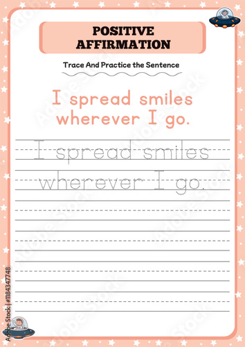 Positive affirmation activity worksheets for toddlers 