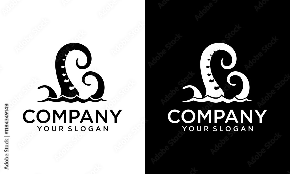 Fototapeta premium vector logo illustration 3 octopus tentacles