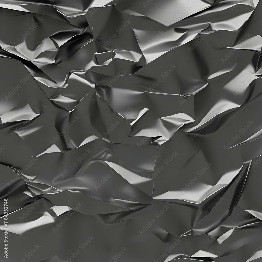 Obraz premium Dark Gray Abstract 3D Wrinkled Background