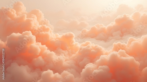 Dreamy Pastel Orange Cloudscape, Serene Abstract Cloud Patterns, Ethereal Background