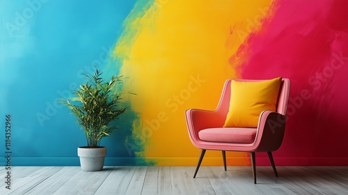 A professional ad for a painting service with clean strokes and vibrant walls