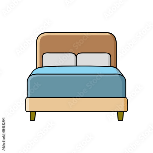 bed vector icon, furniture vector illustration - simple illustration of bed perfect for logos, and furniture-themed designs.