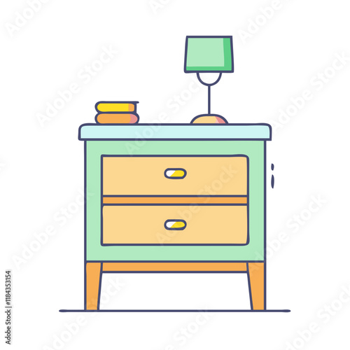bedside table vector icon, furniture vector illustration - simple illustration of bedside table perfect for logos, and furniture-themed designs.