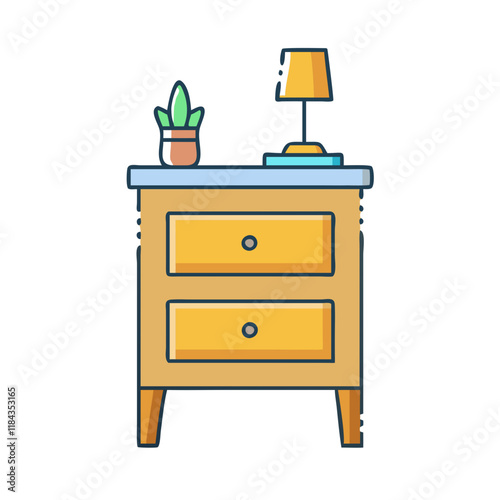 bedside table vector icon, furniture vector illustration - simple illustration of bedside table perfect for logos, and furniture-themed designs.