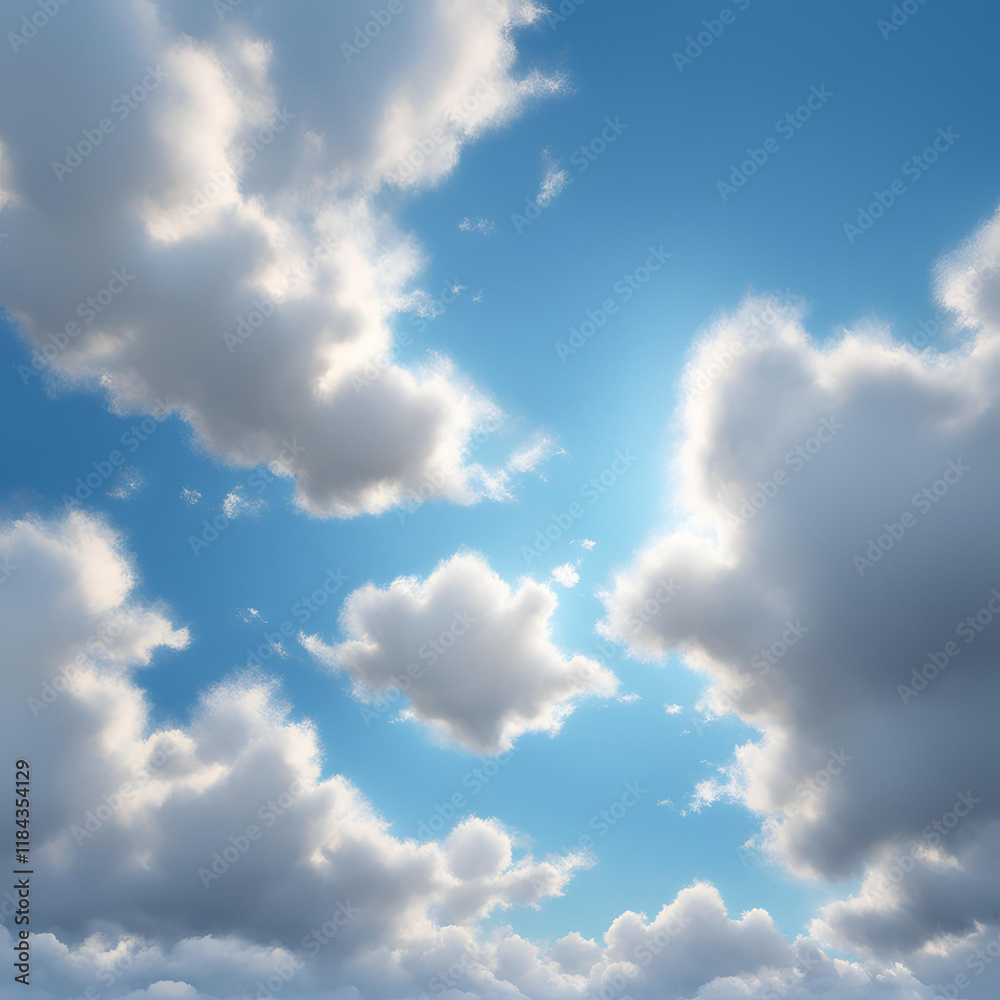 Obraz premium fluffy clouds white clouds blue sky with or without sun 