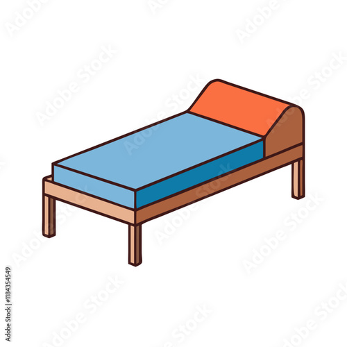 daybed vector icon, furniture vector illustration - simple illustration of daybed perfect for logos, and furniture-themed designs.