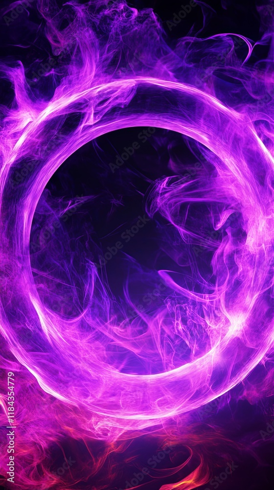 Fototapeta premium Abstract Purple Ring of Energy, Vibrant Digital Art