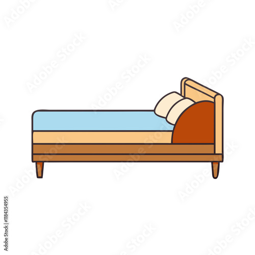 daybed vector icon, furniture vector illustration - simple illustration of daybed perfect for logos, and furniture-themed designs.