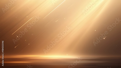 Abstract Beige Digital Art Background, Gradient Fades, Light Rays, and Subtle Shapes