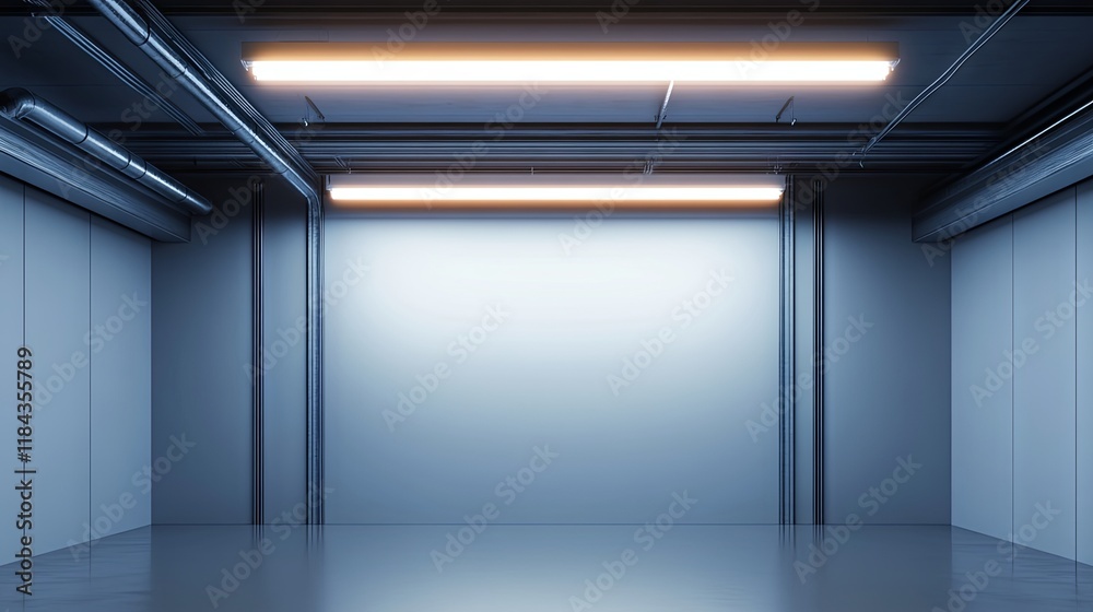 Fototapeta premium Empty Industrial Modern Interior Design Showcase