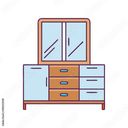 dresser vector icon, furniture vector illustration - simple illustration of dresser perfect for logos, and furniture-themed designs.