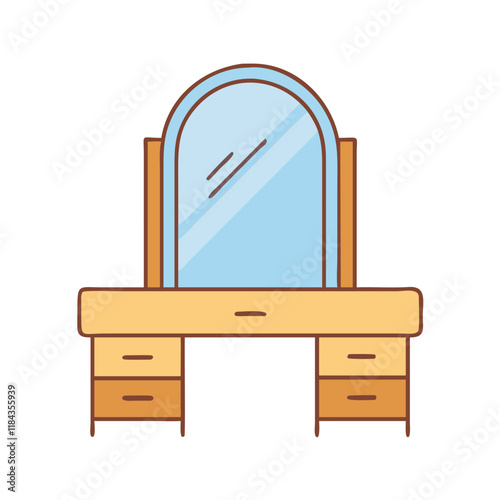 dressing table vector icon, furniture vector illustration - simple illustration of dressing table perfect for logos, and furniture-themed designs.