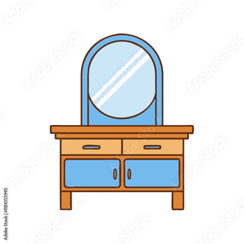 dressing table vector icon, furniture vector illustration - simple illustration of dressing table perfect for logos, and furniture-themed designs.