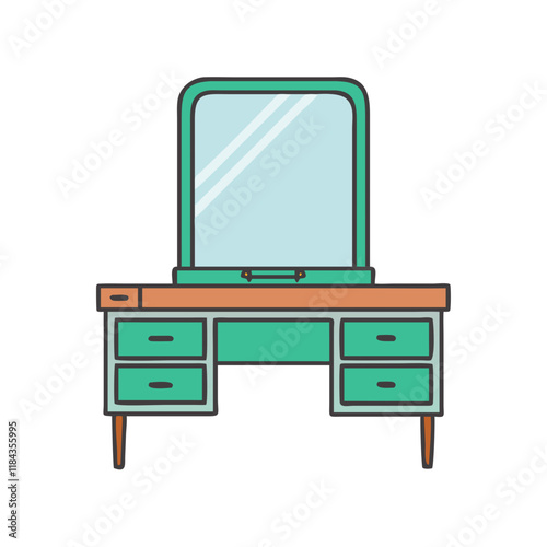 dressing table vector icon, furniture vector illustration - simple illustration of dressing table perfect for logos, and furniture-themed designs.