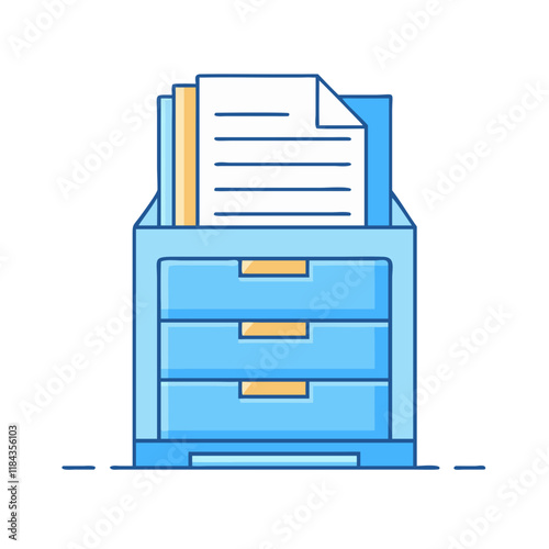 filing cabinet vector icon, furniture vector illustration - simple illustration of filing cabinet perfect for logos, and furniture-themed designs.