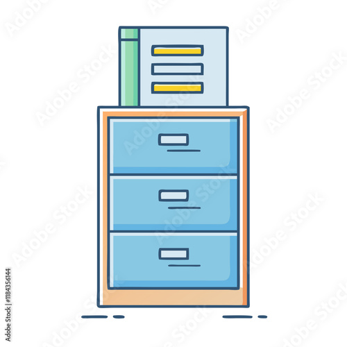filing cabinet vector icon, furniture vector illustration - simple illustration of filing cabinet perfect for logos, and furniture-themed designs.