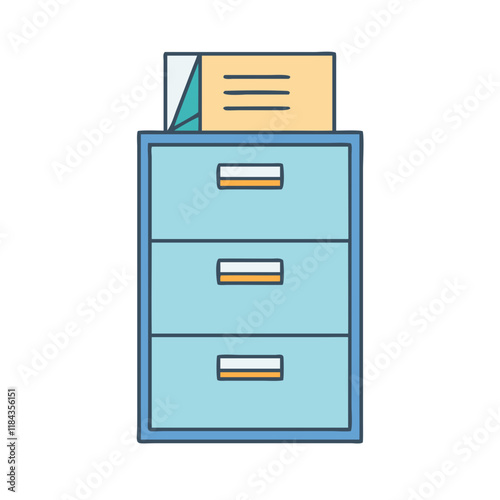 filing cabinet vector icon, furniture vector illustration - simple illustration of filing cabinet perfect for logos, and furniture-themed designs.