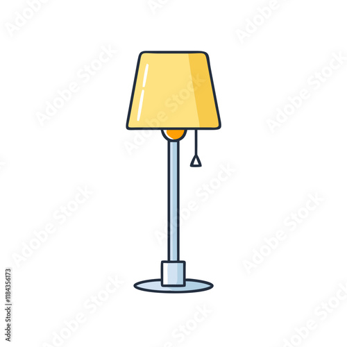 floor lamp vector icon, furniture vector illustration - simple illustration of floor lamp perfect for logos, and furniture-themed designs.