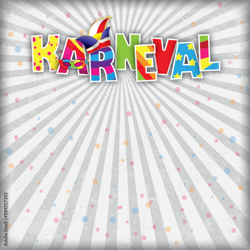 Karneval Cover mit Retrostrahlen