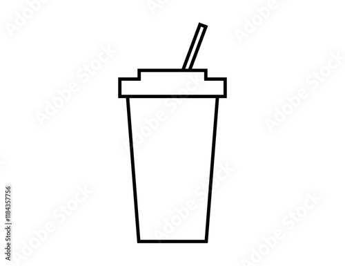 フレッシュな飲み物のアイコンの線画イラスト
