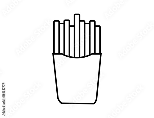 フライドポテトのアイコンの線画イラスト