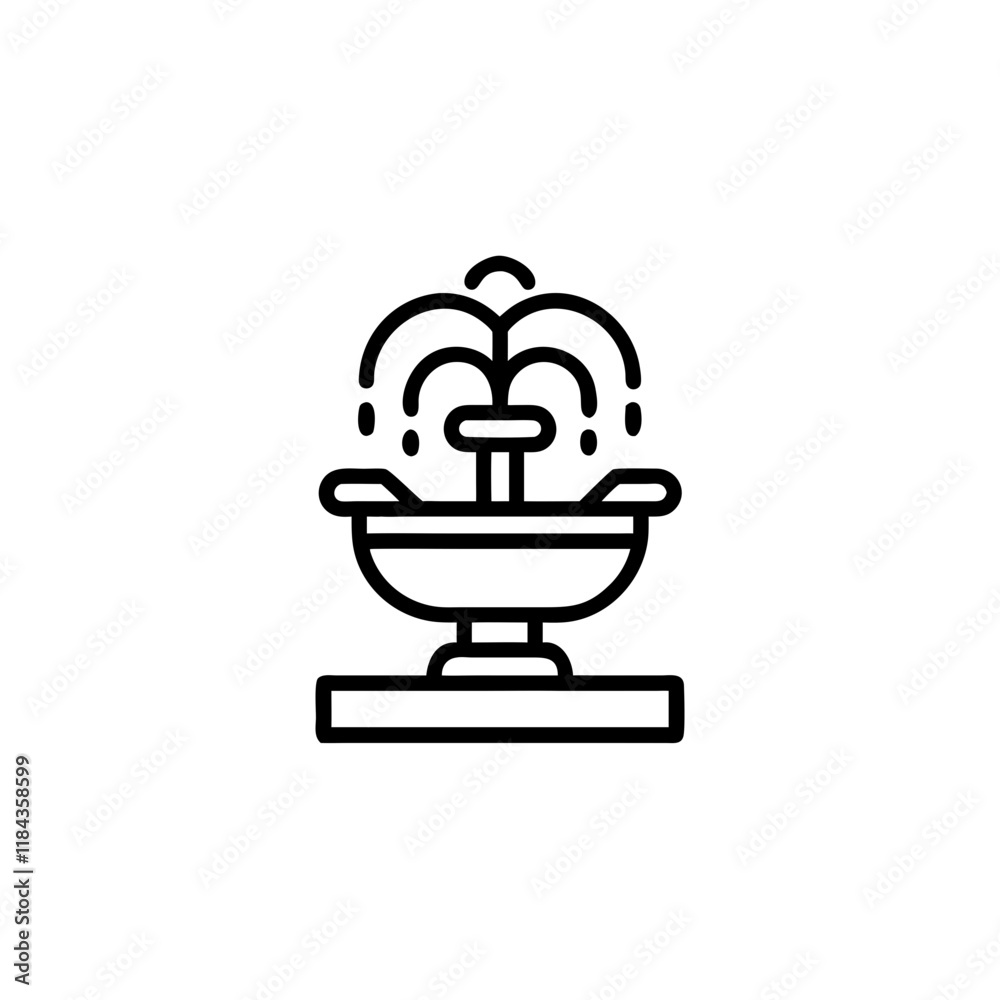 Water Fountain Line Icon Water Fountain Line Icon