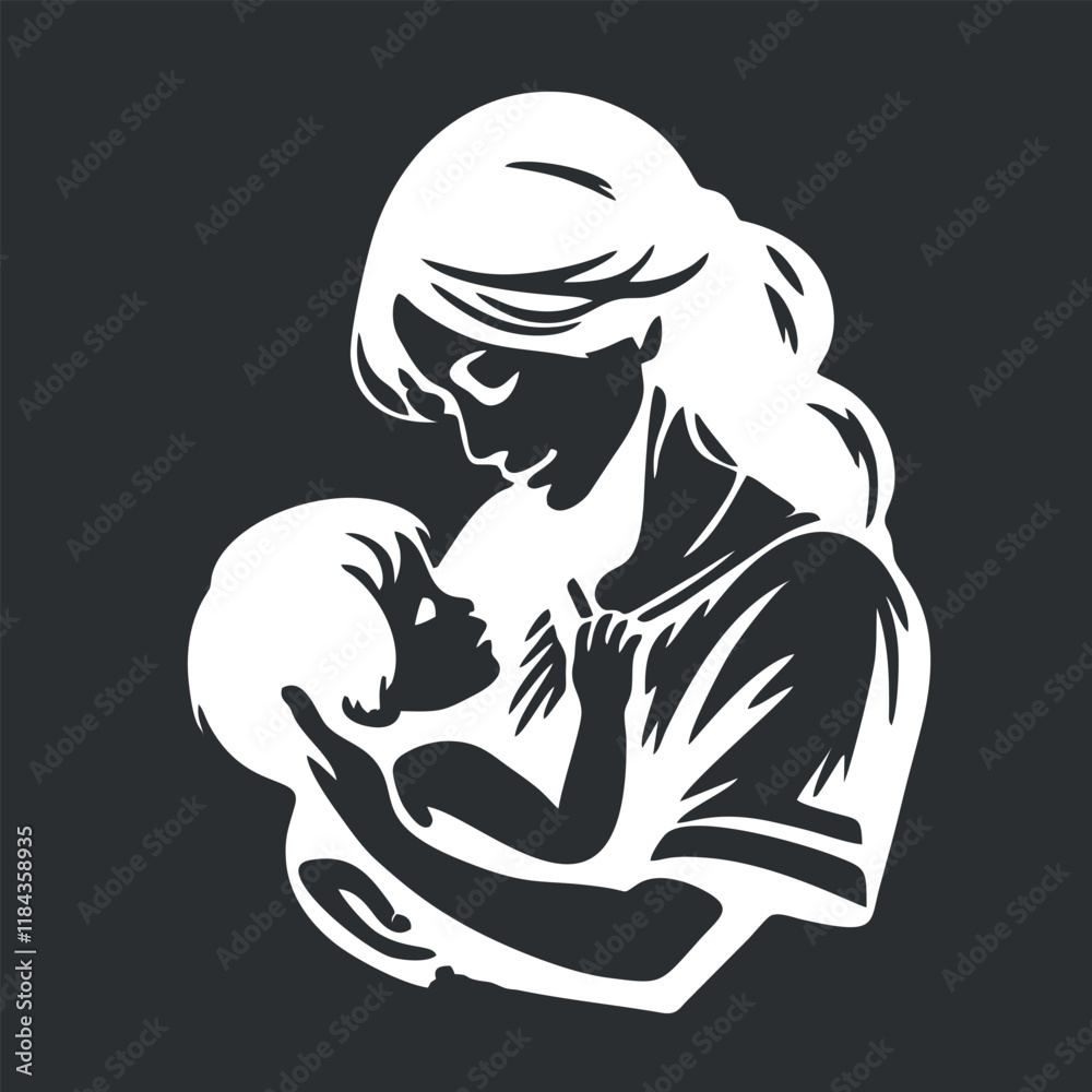 design logo illustration icon art mother and child design logo illustration icon art mother and child