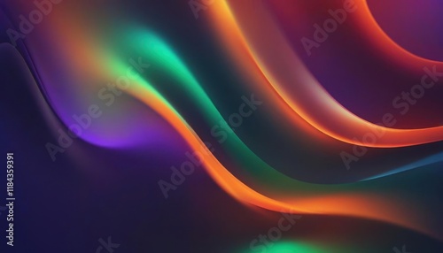 Colorful abstract wave pattern with vibrant light effects in a dark setting