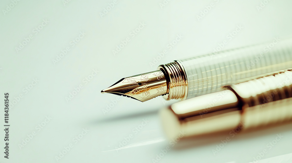 Silver fountain pen tip closeup. Suitable for luxury lifestyle and professional success. Silver fountain pen tip closeup. Suitable for luxury lifestyle and professional success.