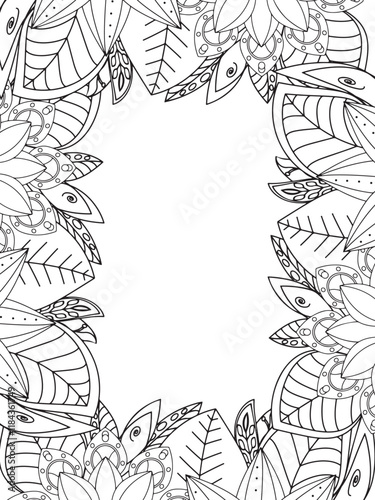Wallpaper Mural All these designs are hand-drawn and unique 
Beautiful Flowers Border black and white illustration for adult coloring book,
This is a printable Beautiful Zentangle Coloring page for KDP Interior, Torontodigital.ca