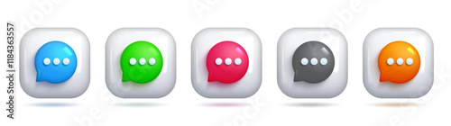 Colorful Vector 3D Chat Symbol, Modern Communication