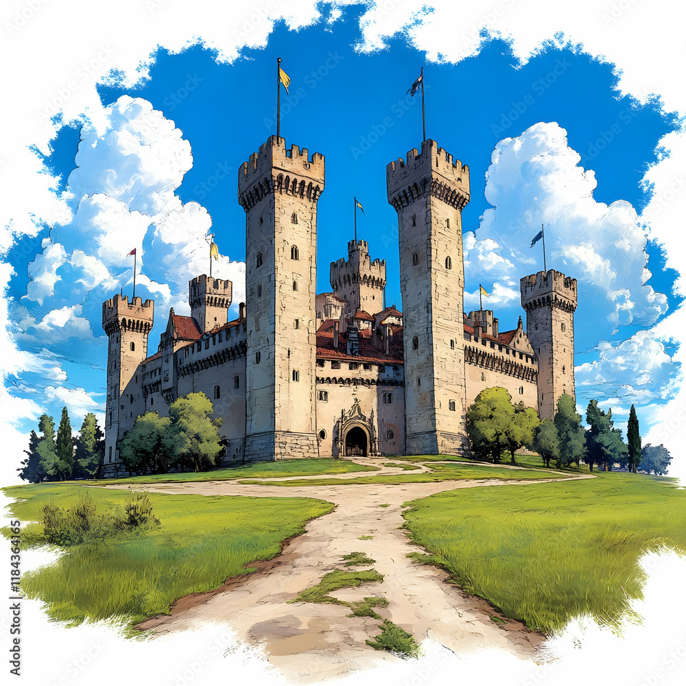 Fototapeta premium Majestic Castle Illustration