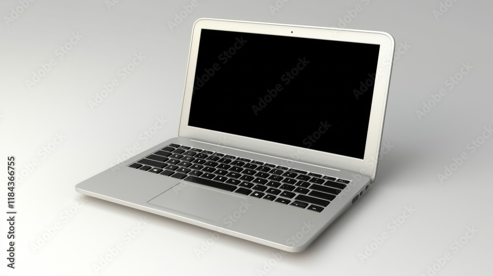 Laptop on a light surface ready for use during a productive work session Laptop on a light surface ready for use during a productive work session