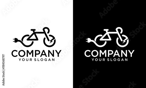 Creative modern electric bicycle illustration vector logo