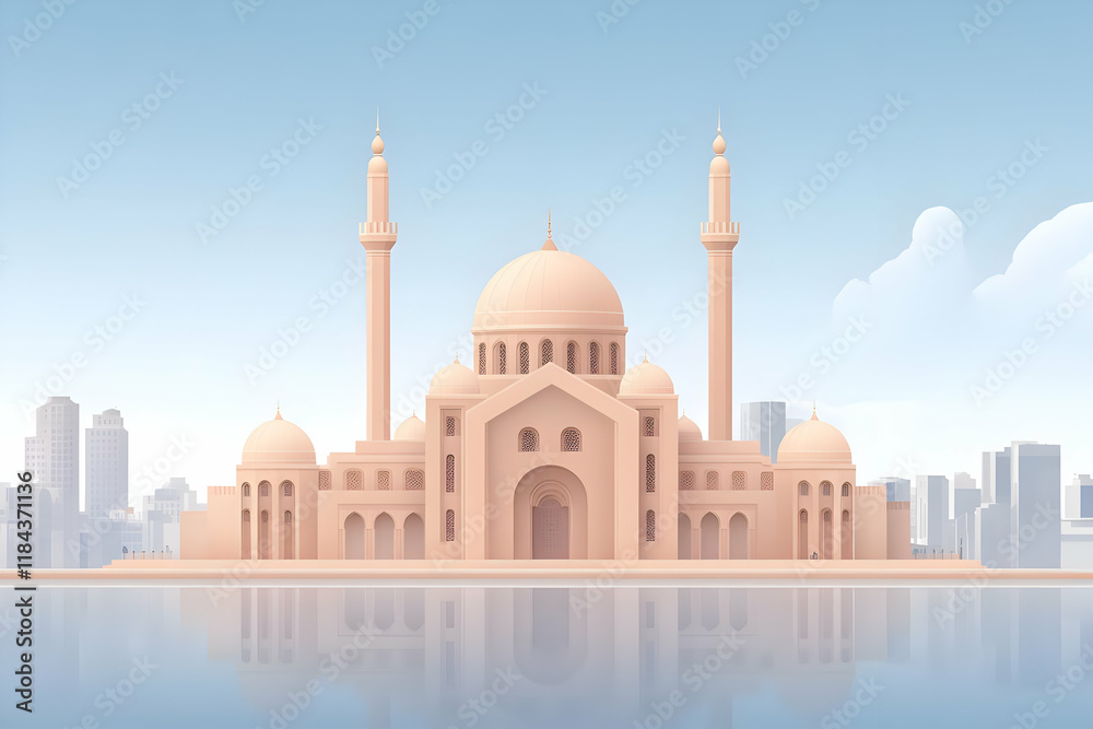 Fototapeta premium Serene Mosque Illustration