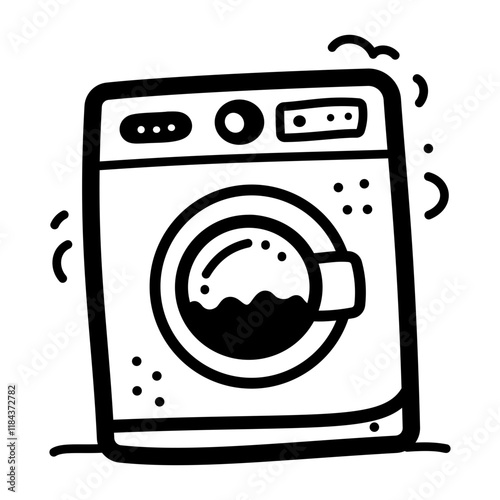 A hand drawn icon of washing machine